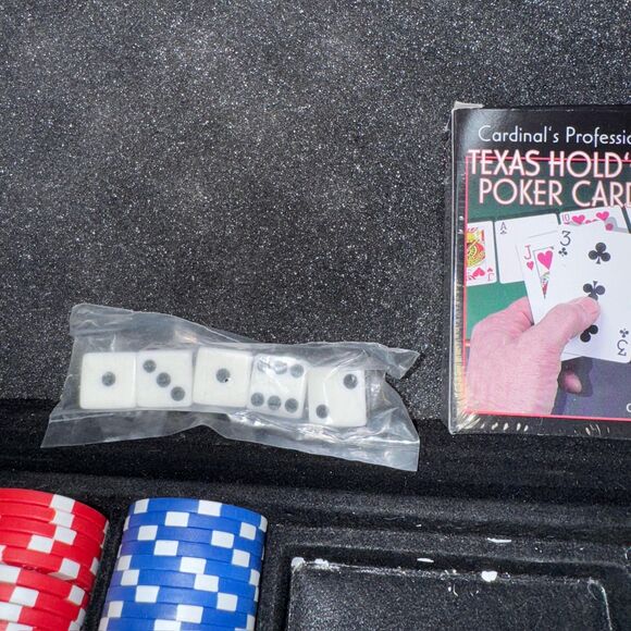 Poker Chip Set Casino Aluminum Case Card Deck Texas Holdem Blackjack Dice Button - Picture 7 of 9